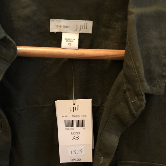 J. Jill Linen Olive Button Down - Picture 3 of 3